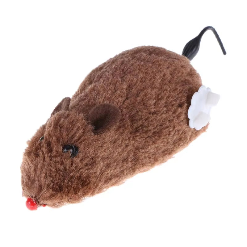 1PC Mouse Toy Clockwork Plush Mouse Toy for Cat Kitten Interactive Playing Toy Mechanical Motion Rat Pet Cat Products