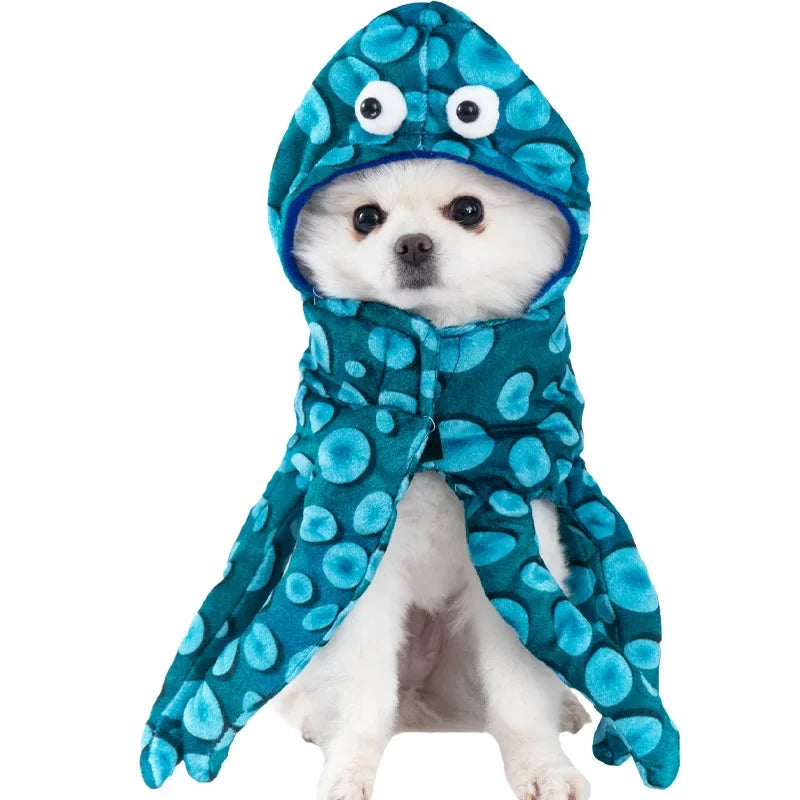 Halloween Dog Costumes Funny Pumpkin Lantern Transformation Outfit Halloween Dog Cat Two Legged Pet Cute Pumpkin Hat Dog Jacket