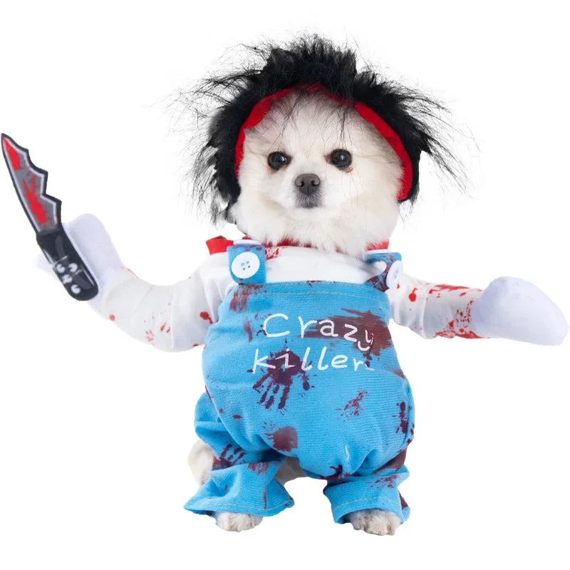 Halloween Dog Costumes Funny Pumpkin Lantern Transformation Outfit Halloween Dog Cat Two Legged Pet Cute Pumpkin Hat Dog Jacket