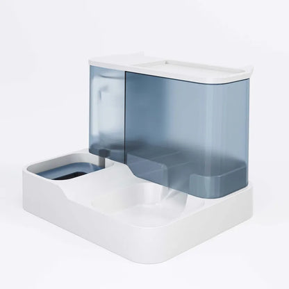 OUZEY Automatic Feeder Cat Dog Food Bowl with Water Fountain Pet Items Large Capacity Raised Stand Dish Bowl for Cat Drinker