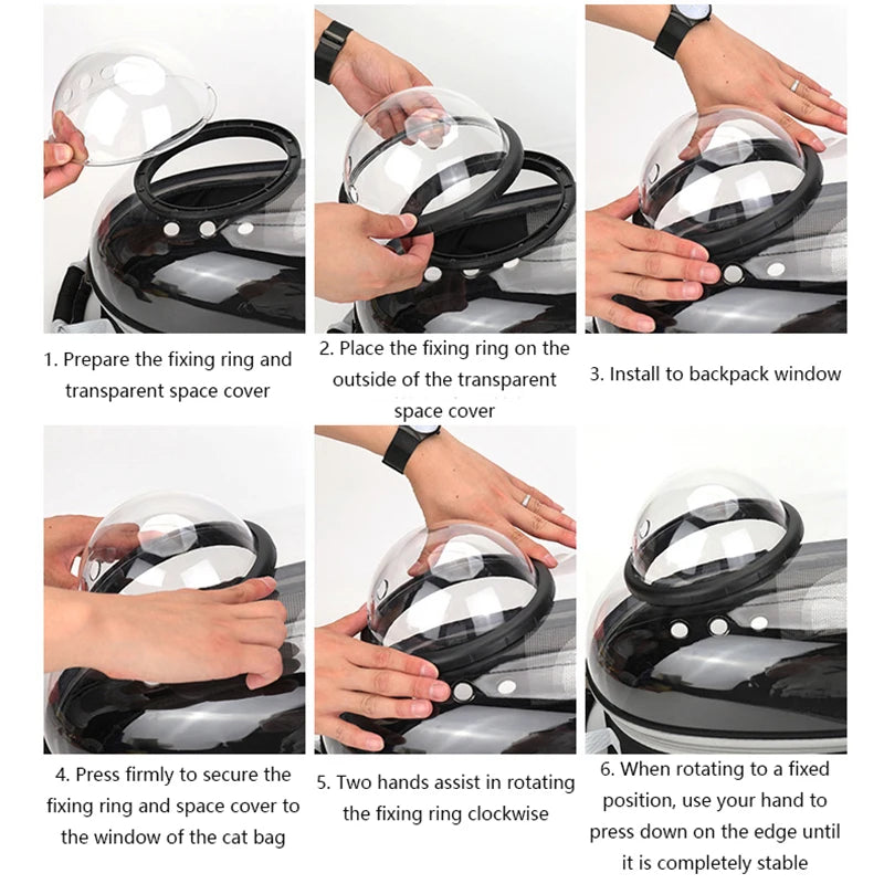 Cat Pet Carrier Backpack Transparent Capsule Bubble Pet Backpack Small Animal Puppy Kitty Bird Breathable Pet Carrier for Travel