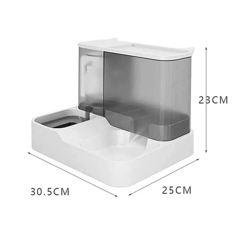 OUZEY Automatic Feeder Cat Dog Food Bowl with Water Fountain Pet Items Large Capacity Raised Stand Dish Bowl for Cat Drinker