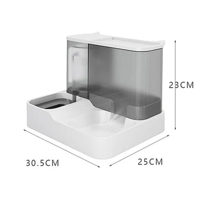 OUZEY Automatic Feeder Cat Dog Food Bowl with Water Fountain Pet Items Large Capacity Raised Stand Dish Bowl for Cat Drinker