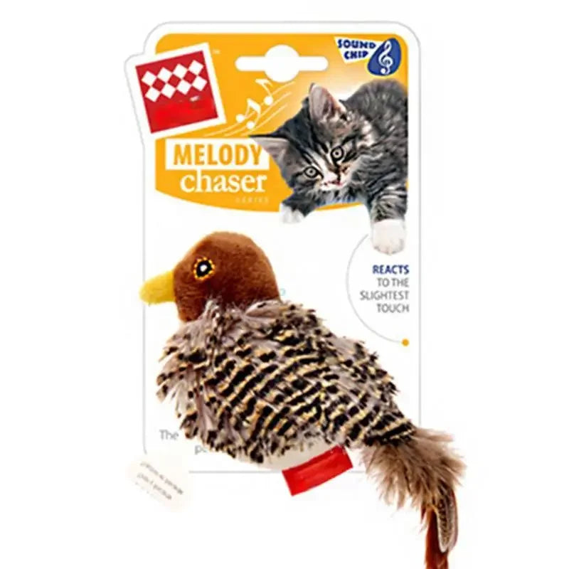 Interactive Cat Toys Flying Bird Cat Toy Flapping Wings Sparrow Catnip Toys Vivid Chirpi]Ng Simulation Bird Interactive Cat Toy