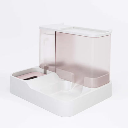 OUZEY Automatic Feeder Cat Dog Food Bowl with Water Fountain Pet Items Large Capacity Raised Stand Dish Bowl for Cat Drinker