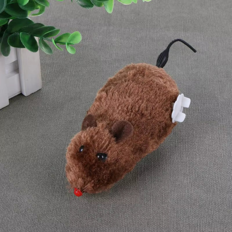 1PC Mouse Toy Clockwork Plush Mouse Toy for Cat Kitten Interactive Playing Toy Mechanical Motion Rat Pet Cat Products